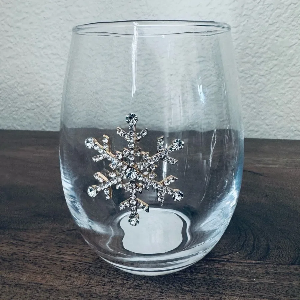 Crystal Snowflake Christmas Holiday Wine Glass